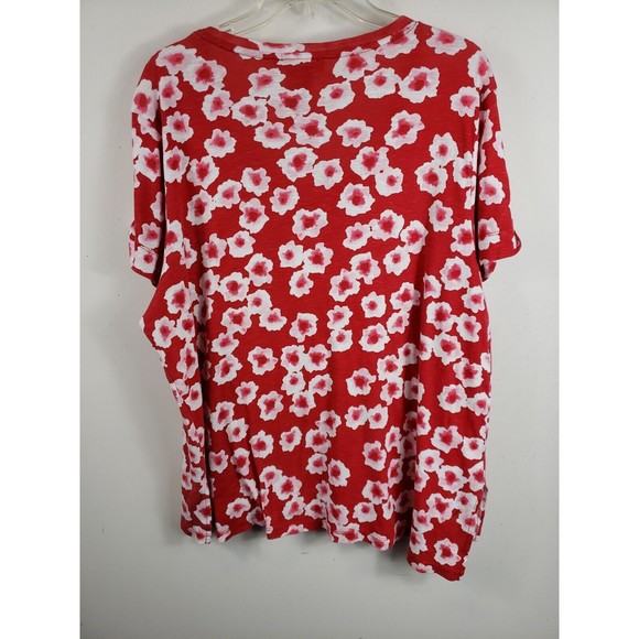 Philosophy 2XL Women's Short Sleeve V-Neck Shirt Ditsy Floral pima Cotton Blouse - Picture 5 of 6